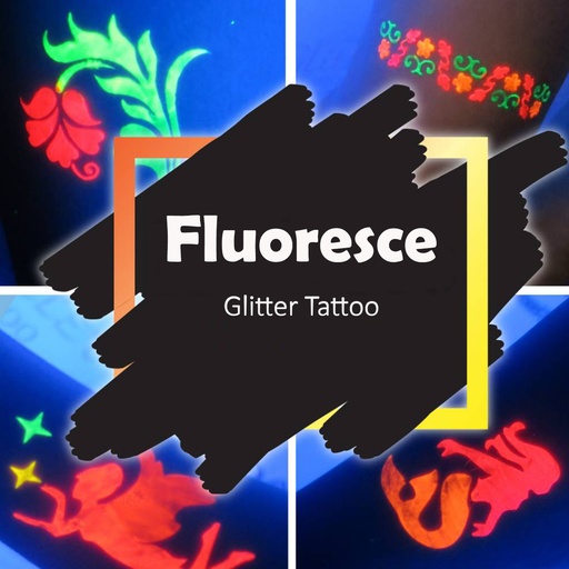 FLUORESCENT GLITTER TATTOO 